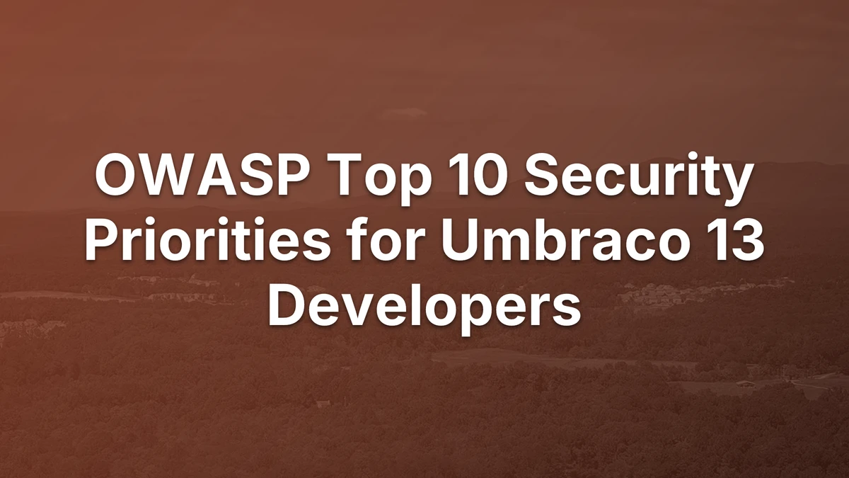 Thumbnail for OWASP Top 10 Security Priorities for Umbraco 13 Developers