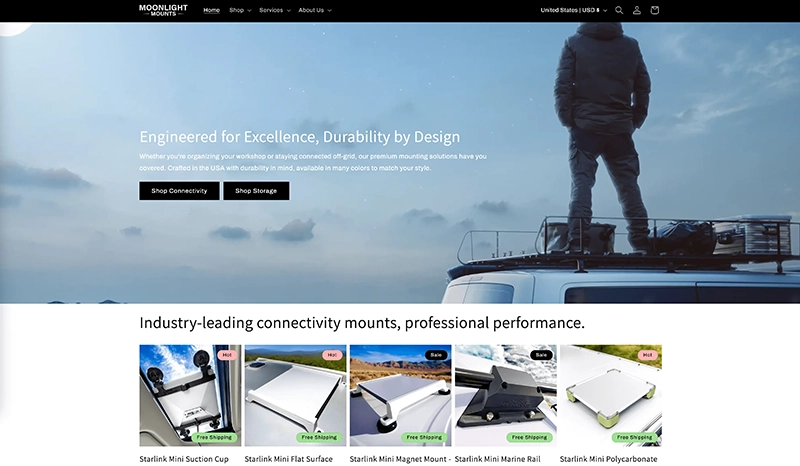 moonlightmounts.com website screenshot